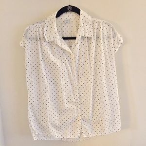 Polka Dot Button-Up Top